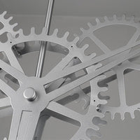 7/8 Bulbs Iron Hanging Chandelier Industrial Black Silver Gear Wheel - Rebooters