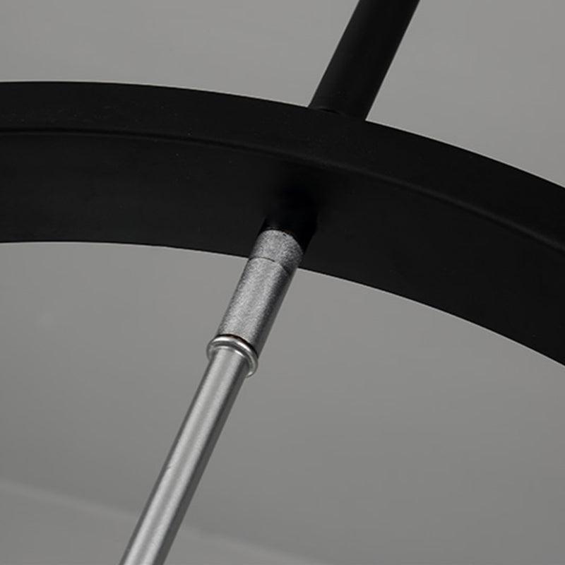 7/8 Bulbs Iron Hanging Chandelier Industrial Black Silver Gear Wheel - Rebooters