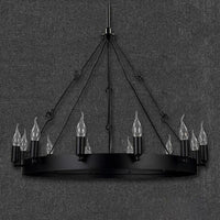 12/18 Lights Circle Chandelier Industrial Black Iron Lamp Kit - Rebooters
