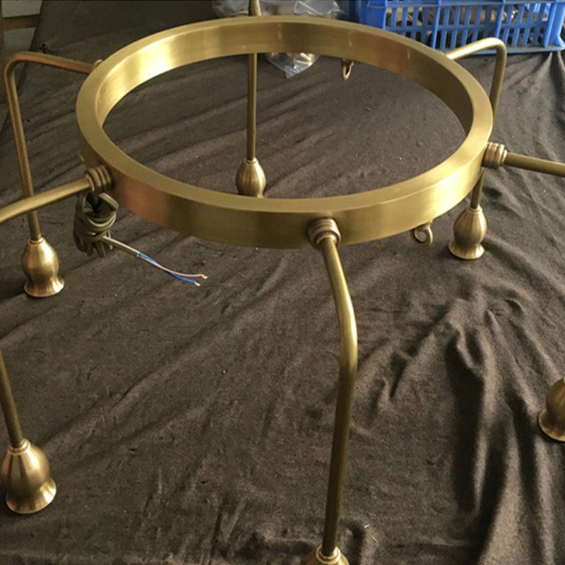 Candlestick Dining Table Suspension Lamp Retro Metal 6/8-Light Gold Chandelier - Rebooters