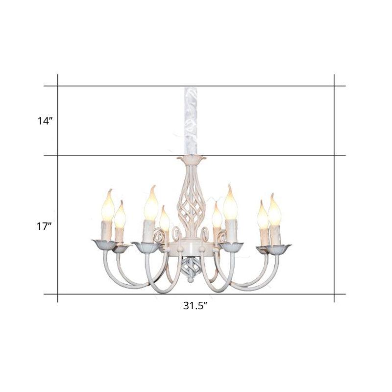 Black/White Swooping Arm Chandelier Lamp Traditional Metal - Rebooters