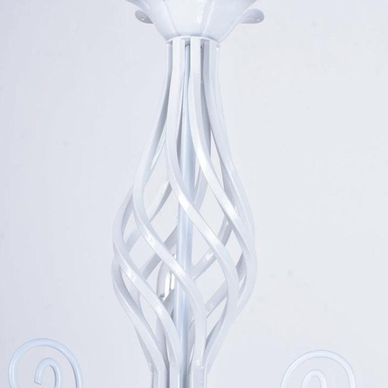 Black/White Swooping Arm Chandelier Lamp Traditional Metal - Rebooters
