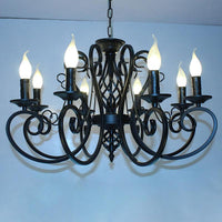 6/8 Bulbs Ceiling Lamp with Swirled Arm Metal Traditional Chandelier in Rust - Rebooters