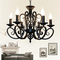 6/8 Bulbs Ceiling Lamp with Swirled Arm Metal Traditional Chandelier in Rust - Rebooters