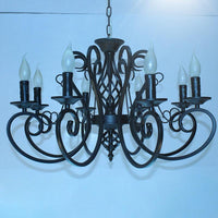 6/8 Bulbs Ceiling Lamp with Swirled Arm Metal Traditional Chandelier in Rust - Rebooters