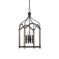 4 Lights Metal Hanging Chandelier Black Candle-Style Pendant - Rebooters