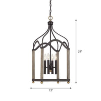 4 Lights Metal Hanging Chandelier Black Candle-Style Pendant - Rebooters