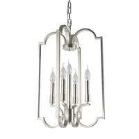 5 Lights Metal Pendant Chandelier Classic Silver Candle Fixture - Rebooters