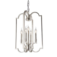 5 Lights Metal Pendant Chandelier Classic Silver Candle Fixture - Rebooters