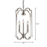 5 Lights Metal Pendant Chandelier Classic Silver Candle Fixture - Rebooters