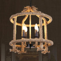 Beige 4 Lights Chandelier Light Fixture for Dining Room - Rebooters