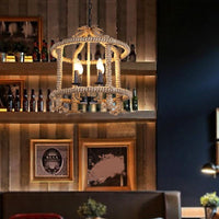 Beige 4 Lights Chandelier Light Fixture for Dining Room - Rebooters