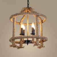 Beige 4 Lights Chandelier Light Fixture for Dining Room - Rebooters