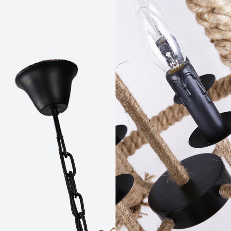 Beige 4 Lights Chandelier Light Fixture for Dining Room - Rebooters