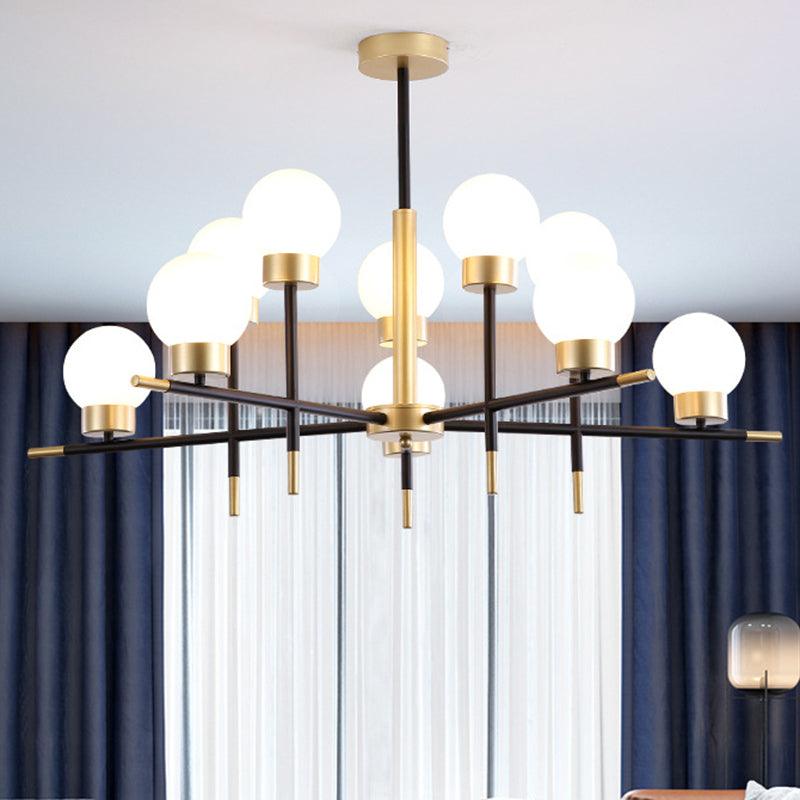 Contemporary Globe Shade Chandelier Multi-Head Metal Pendant Lamp - Rebooters