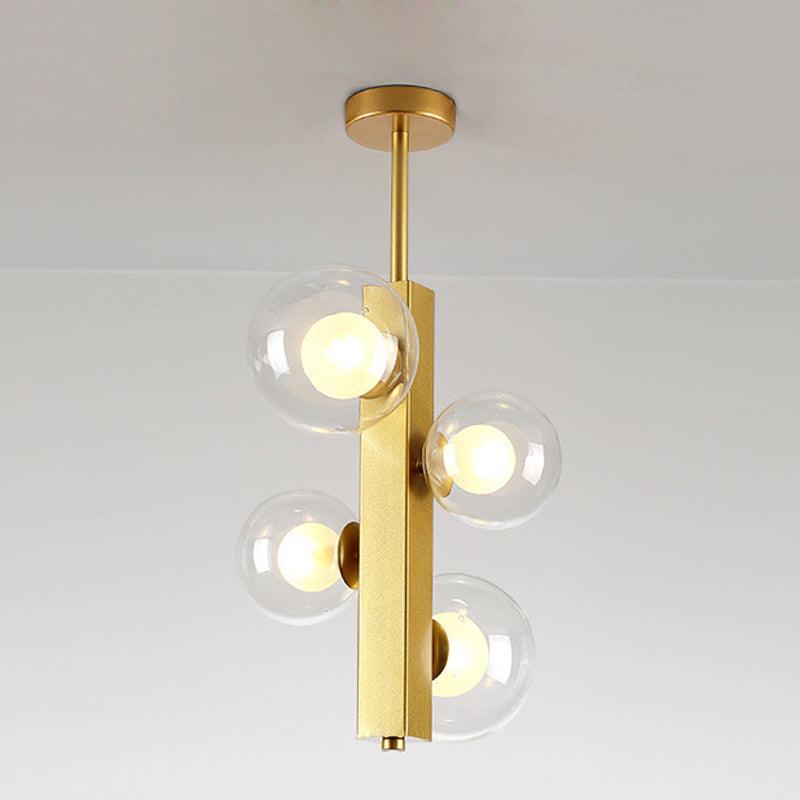 4/8 Lights Gold Linear Suspension Light Modern Chandelier - Rebooters