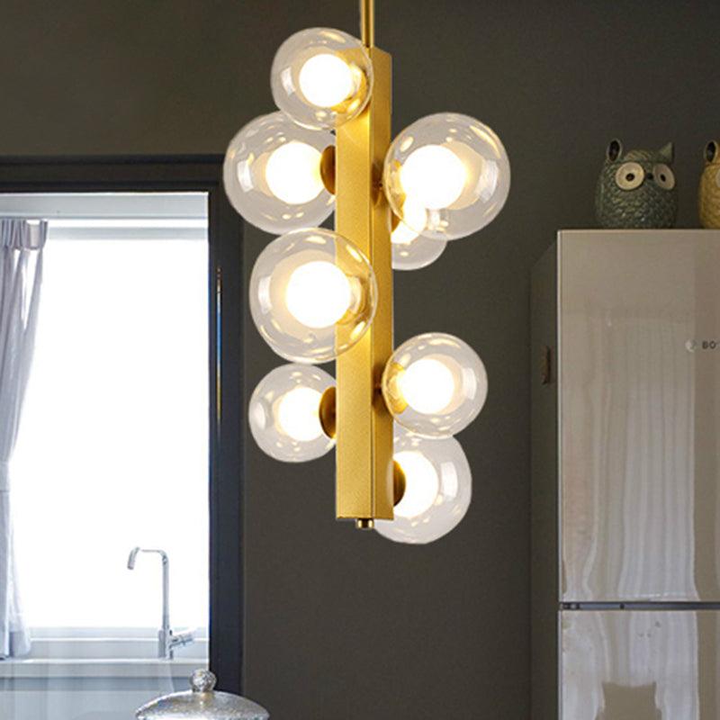 4/8 Lights Gold Linear Suspension Light Modern Chandelier - Rebooters