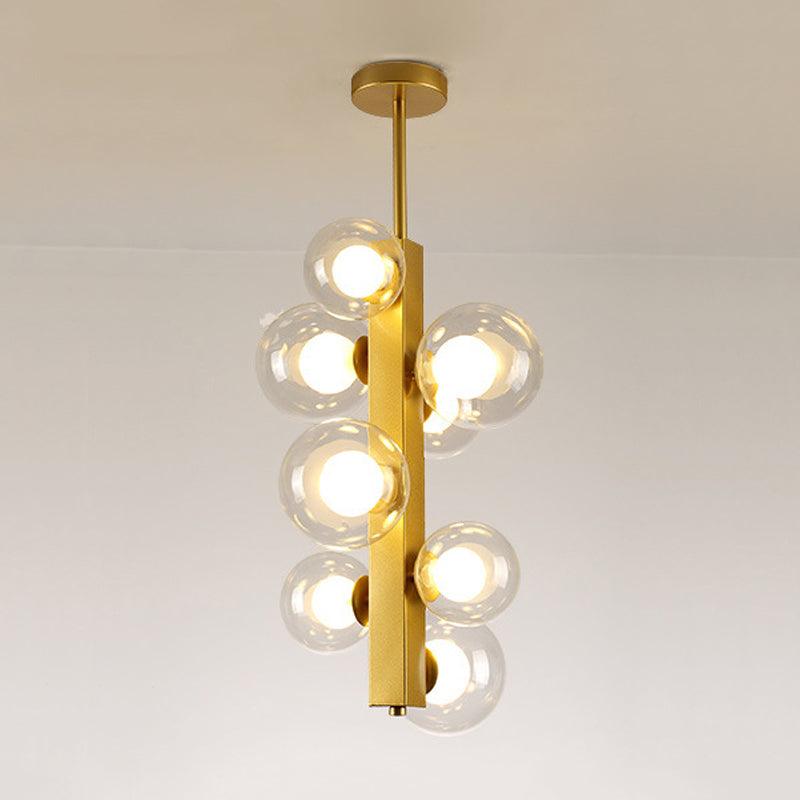 4/8 Lights Gold Linear Suspension Light Modern Chandelier - Rebooters