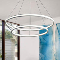 Acrylic Ring Chandelier Simple 1/2/3-Light LED Ceiling Pendant Lighting - Rebooters