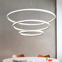 Acrylic Ring Chandelier Simple 1/2/3-Light LED Ceiling Pendant Lighting - Rebooters