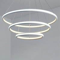 Acrylic Ring Chandelier Simple 1/2/3-Light LED Ceiling Pendant Lighting - Rebooters