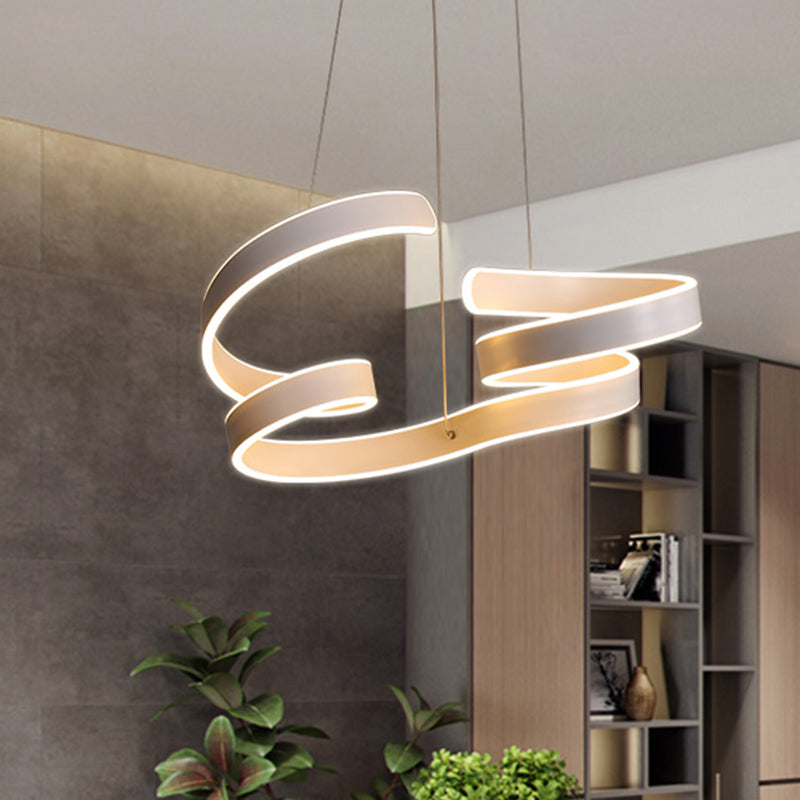 Twisting Acrylic Ceiling Light Modern LED White Chandelier - Rebooters