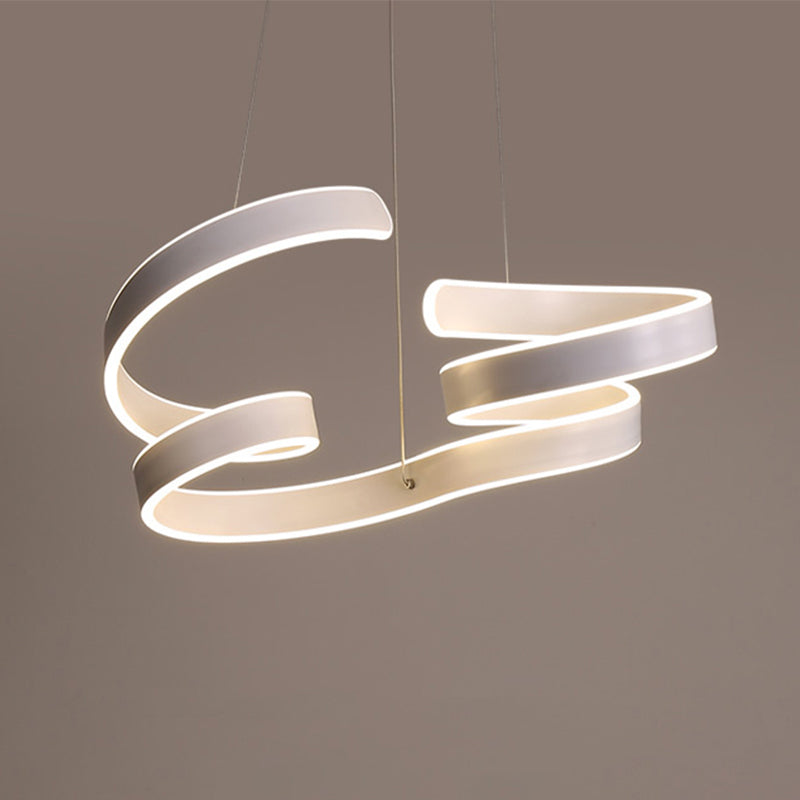 Twisting Acrylic Ceiling Light Modern LED White Chandelier - Rebooters