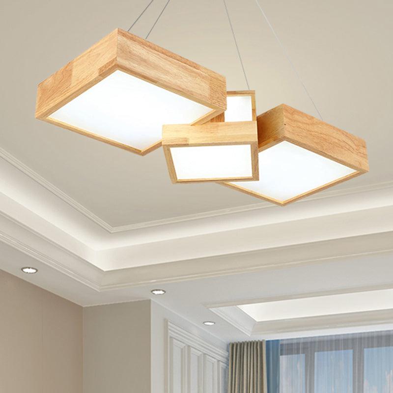 Modern Rhombus Square LED Chandelier Pendant Lamp 3-Light - Rebooters