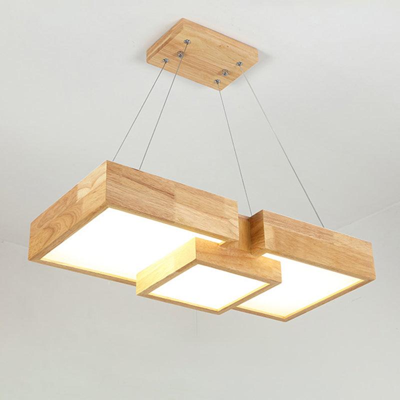 Modern Rhombus Square LED Chandelier Pendant Lamp 3-Light - Rebooters