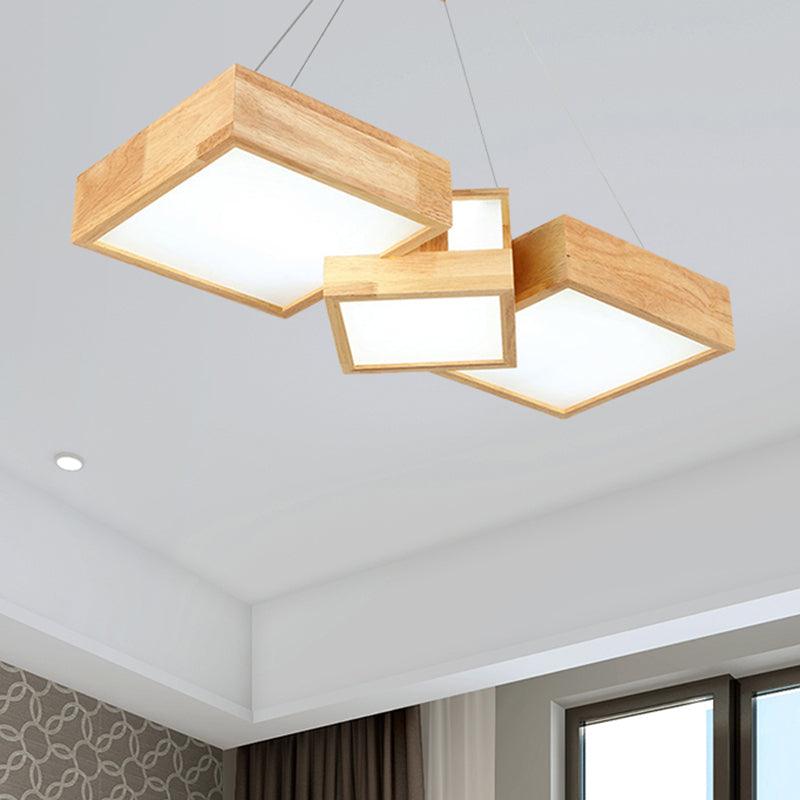 Modern Rhombus Square LED Chandelier Pendant Lamp 3-Light - Rebooters