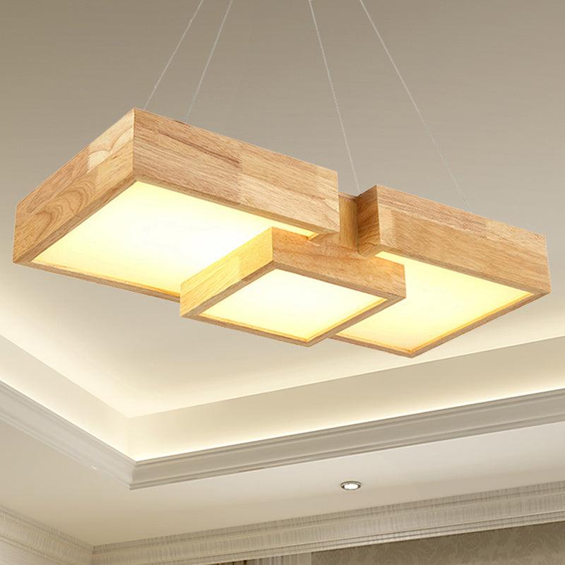 Modern Rhombus Square LED Chandelier Pendant Lamp 3-Light - Rebooters