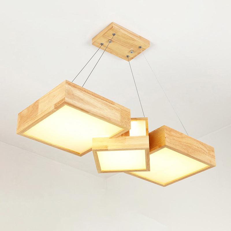 Modern Rhombus Square LED Chandelier Pendant Lamp 3-Light - Rebooters