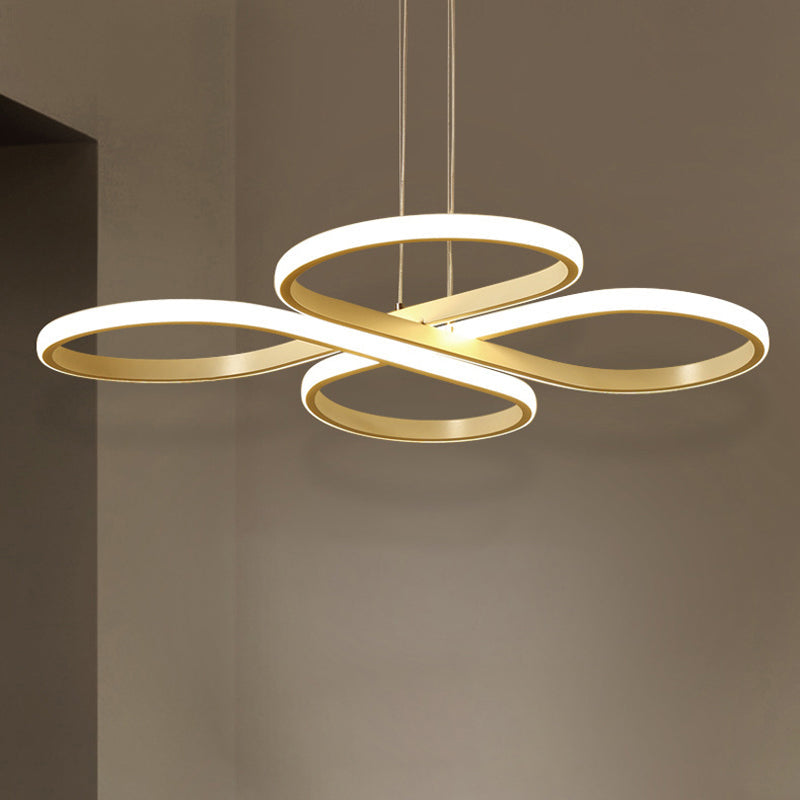 White/Gold Floral Ceiling Light Fixture Modern LED Chandelier - Rebooters