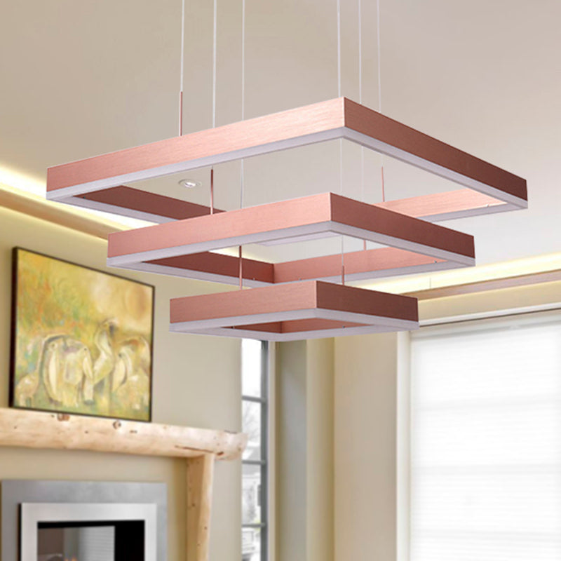 1/2/3-Light Bedroom Chandelier Rose Gold Acrylic Shade - Rebooters