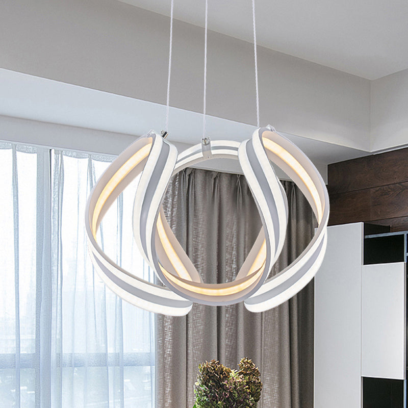 White/Brown Twisted Ceiling Lamp Simplicity Acrylic Chandelier - Rebooters