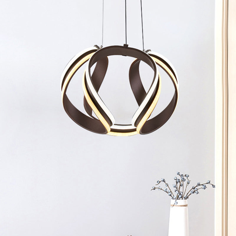 White/Brown Twisted Ceiling Lamp Simplicity Acrylic Chandelier - Rebooters