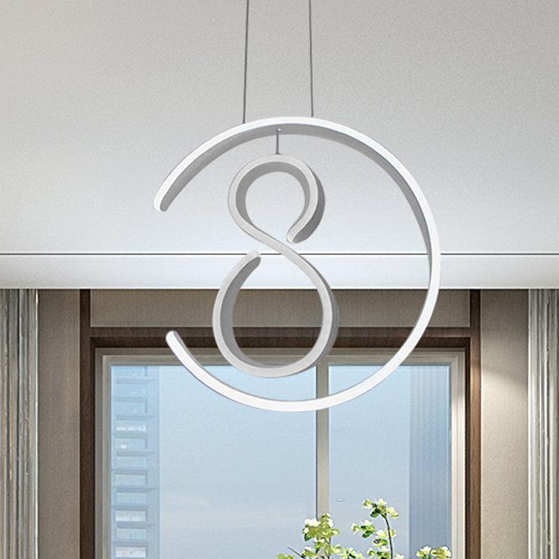 6/7/8-Shaped Drop Pendant Simple Acrylic White Chandelier - Rebooters