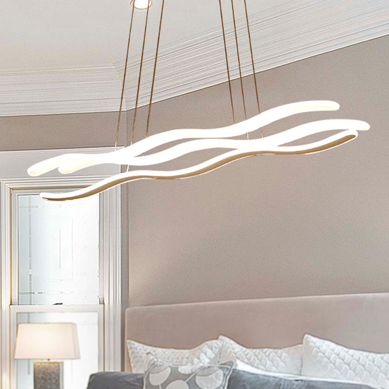 Wavy Acrylic Chandelier Light Simple LED 3 Lights Pendant - Rebooters