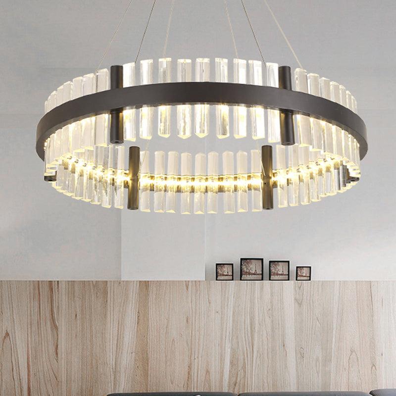 16"/23.5" Wide Round Pendant Chandelier Modern Crystal Lamp - Rebooters