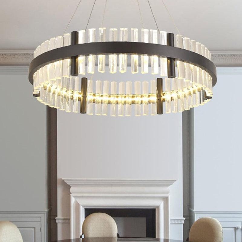 16"/23.5" Wide Round Pendant Chandelier Modern Crystal Lamp - Rebooters