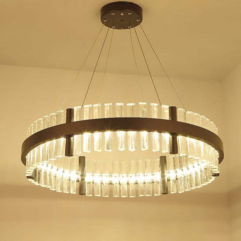 16"/23.5" Wide Round Pendant Chandelier Modern Crystal Lamp - Rebooters