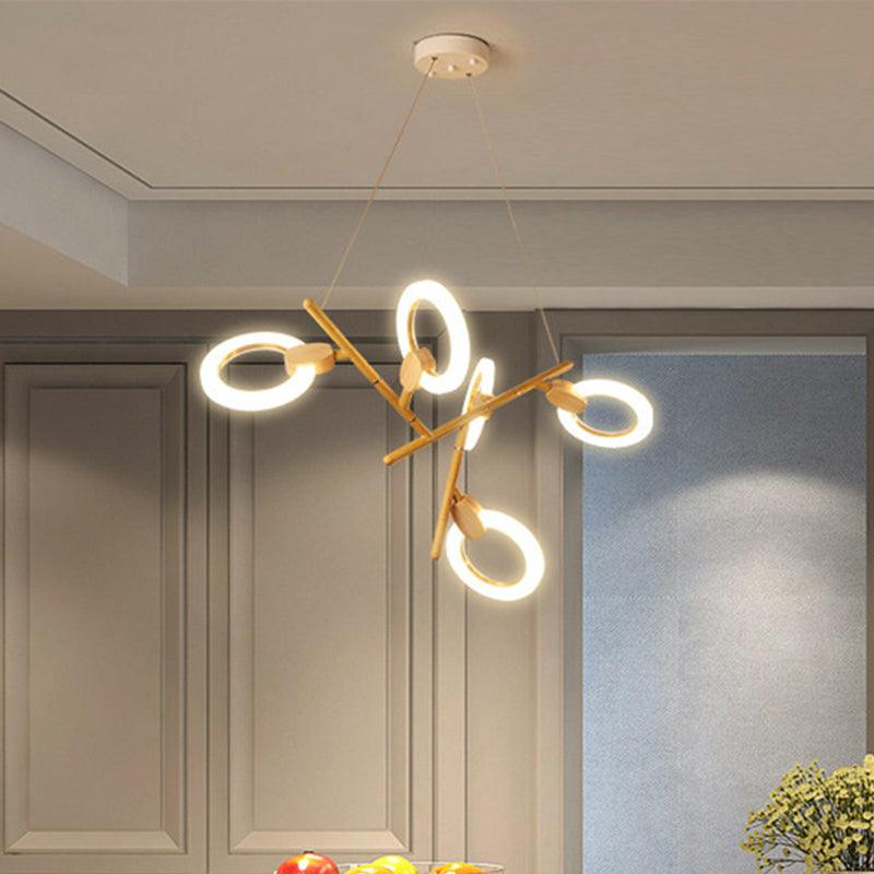 3/5/6 Lights Kitchen Ceiling Light with Branch Acrylic Shade - Rebooters