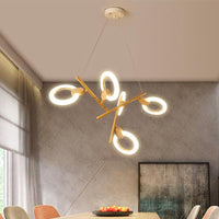 3/5/6 Lights Kitchen Ceiling Light with Branch Acrylic Shade - Rebooters