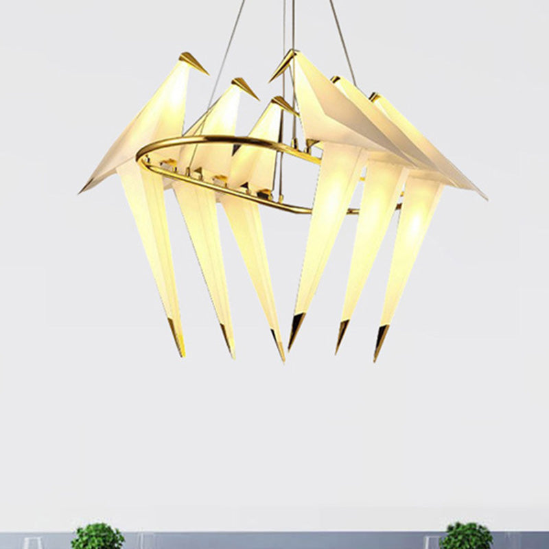 White Bird Shade Chandelier Light Fixture Modernism Style - Rebooters