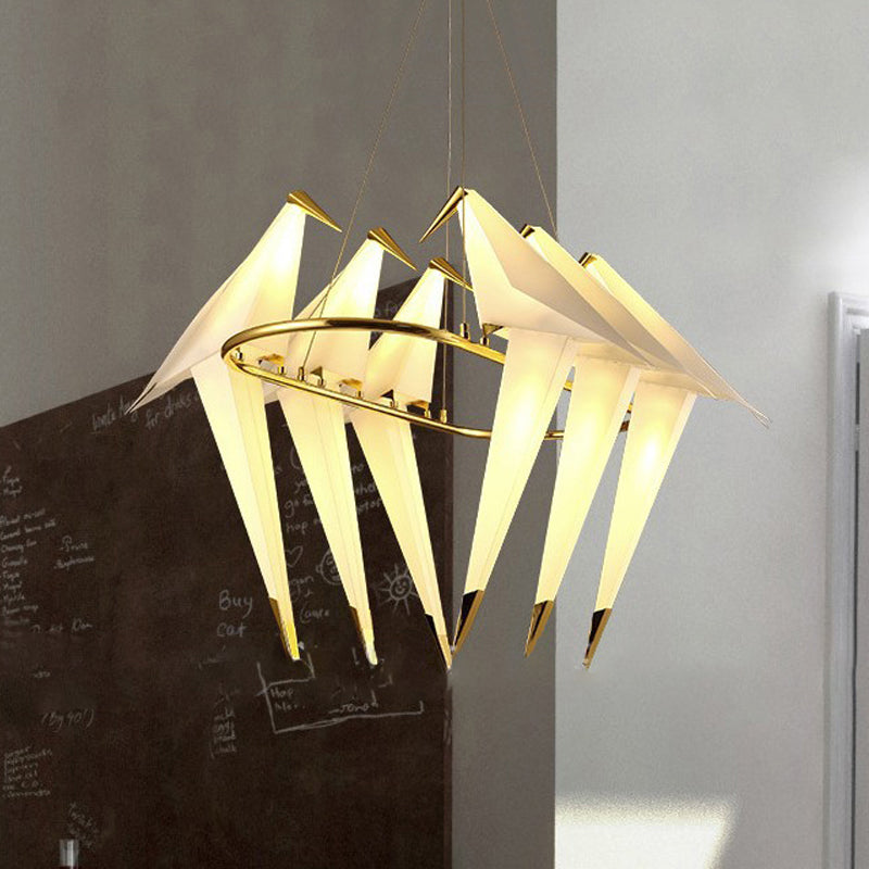 White Bird Shade Chandelier Light Fixture Modernism Style - Rebooters