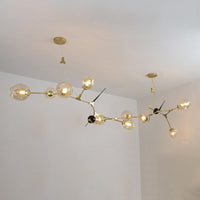 6/10 Lights Chandelier Modernist Gold Pendant with Glass Shade - Rebooters
