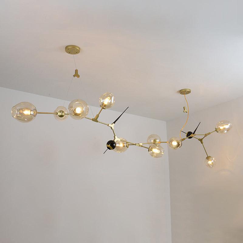 6/10 Lights Chandelier Modernist Gold Pendant with Glass Shade - Rebooters