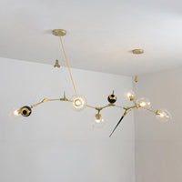 6/10 Lights Chandelier Modernist Gold Pendant with Glass Shade - Rebooters