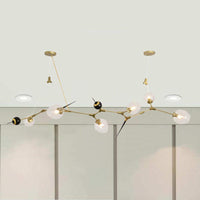 6/10 Lights Chandelier Modernist Gold Pendant with Glass Shade - Rebooters