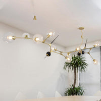6/10 Lights Chandelier Modernist Gold Pendant with Glass Shade - Rebooters